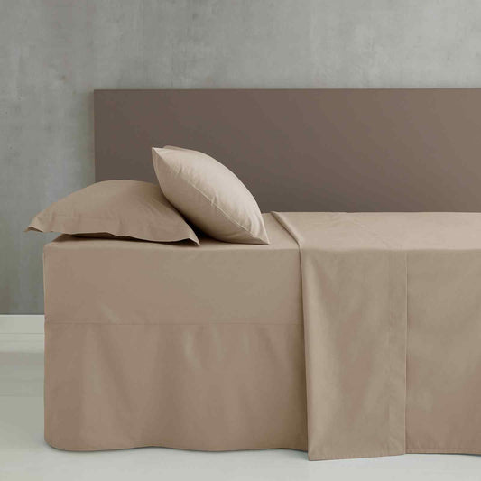 Easy Iron Percale Natural Fitted Sheet