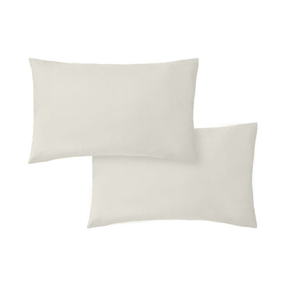 200 Thread Count Cotton Percale Cream Pillow case Pair with envelope closure