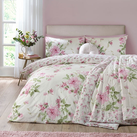 Catherine Lansfield Avebury Floral Cream Duvet Cover Set