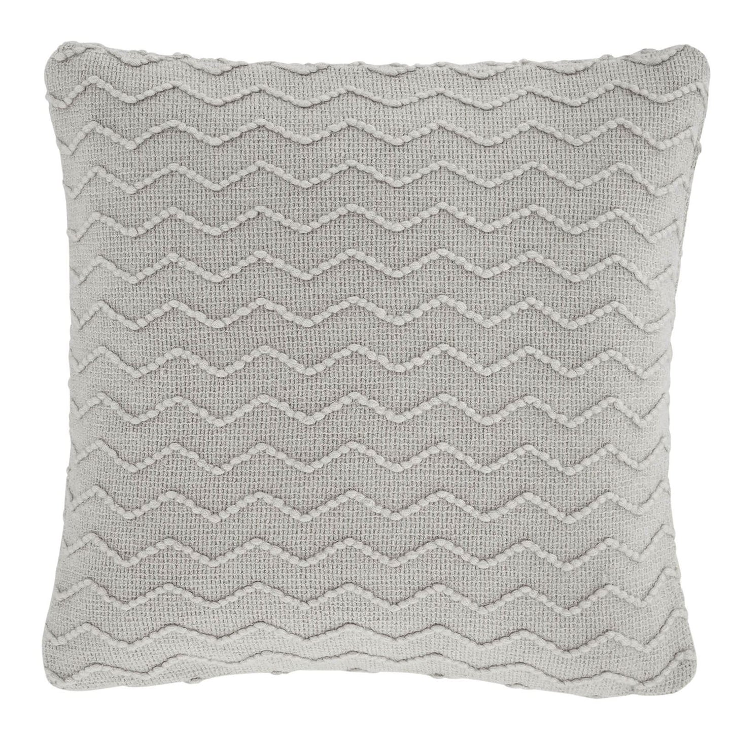 Chevron Knit Silver Cushion Cover