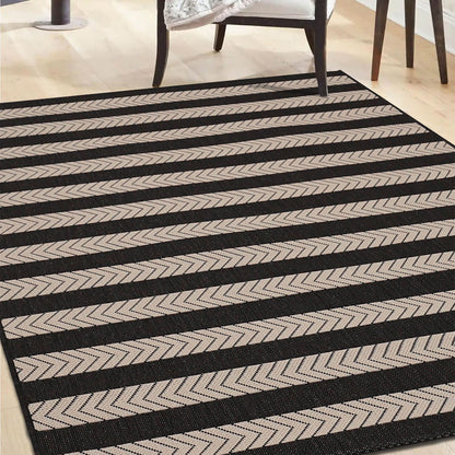 County Stripe Black Rug