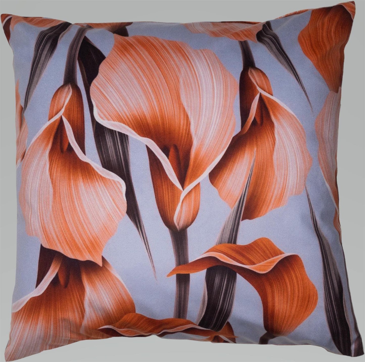 Velvet Printed Lily Cushion Cover