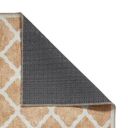 Coral H1063 Yellow Modern Washable Rug