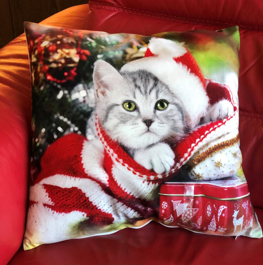 Christmas Cat Cushion Cover