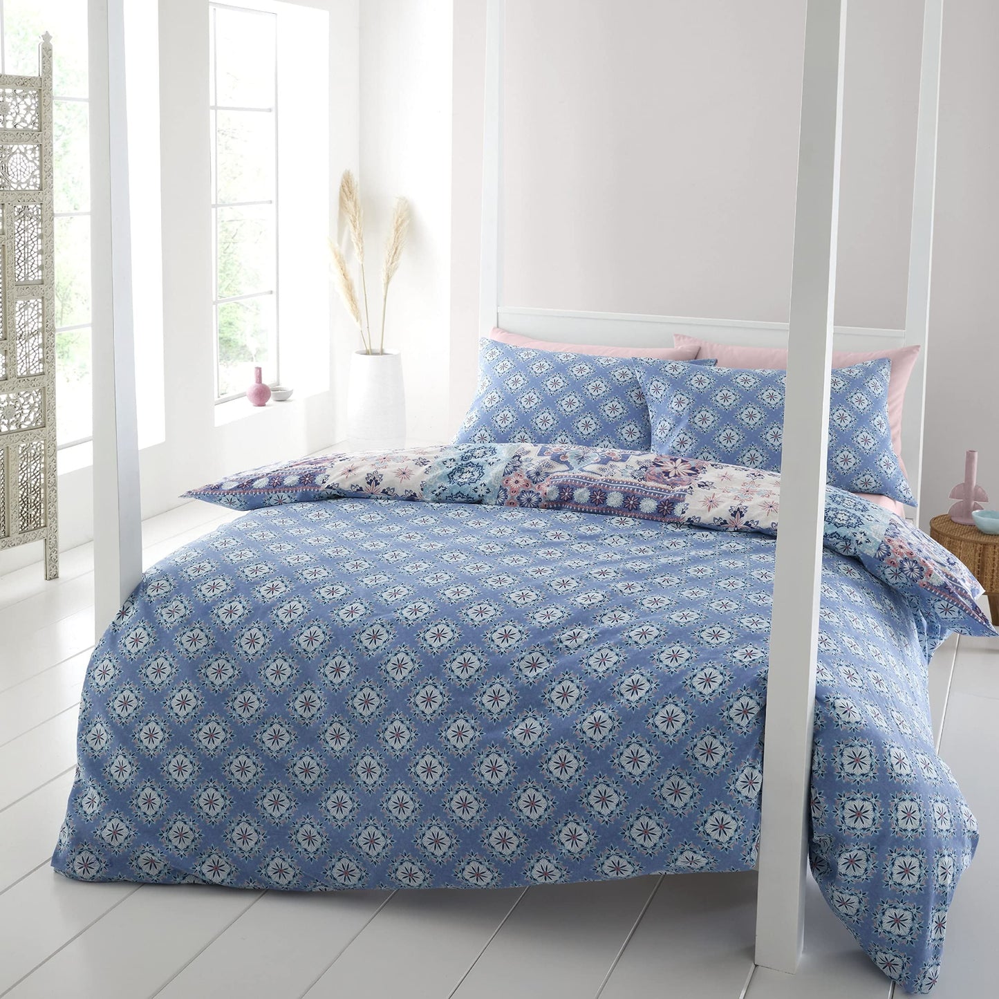 Boho PaTChwork Blue Duvet Set