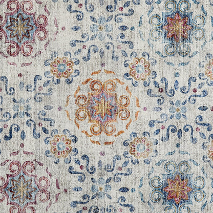 Hug Rug Eco-Washable Modern Damask Rug