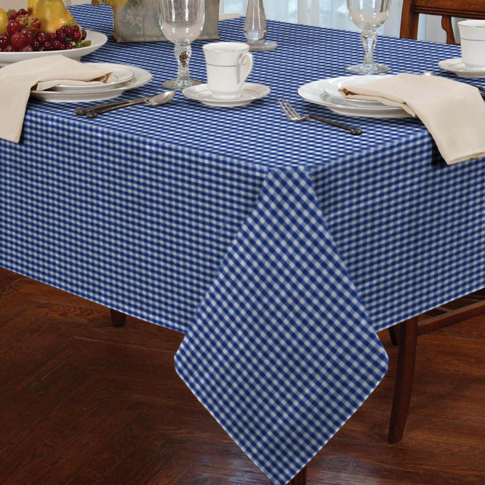 Gingham Blue Tablecloth