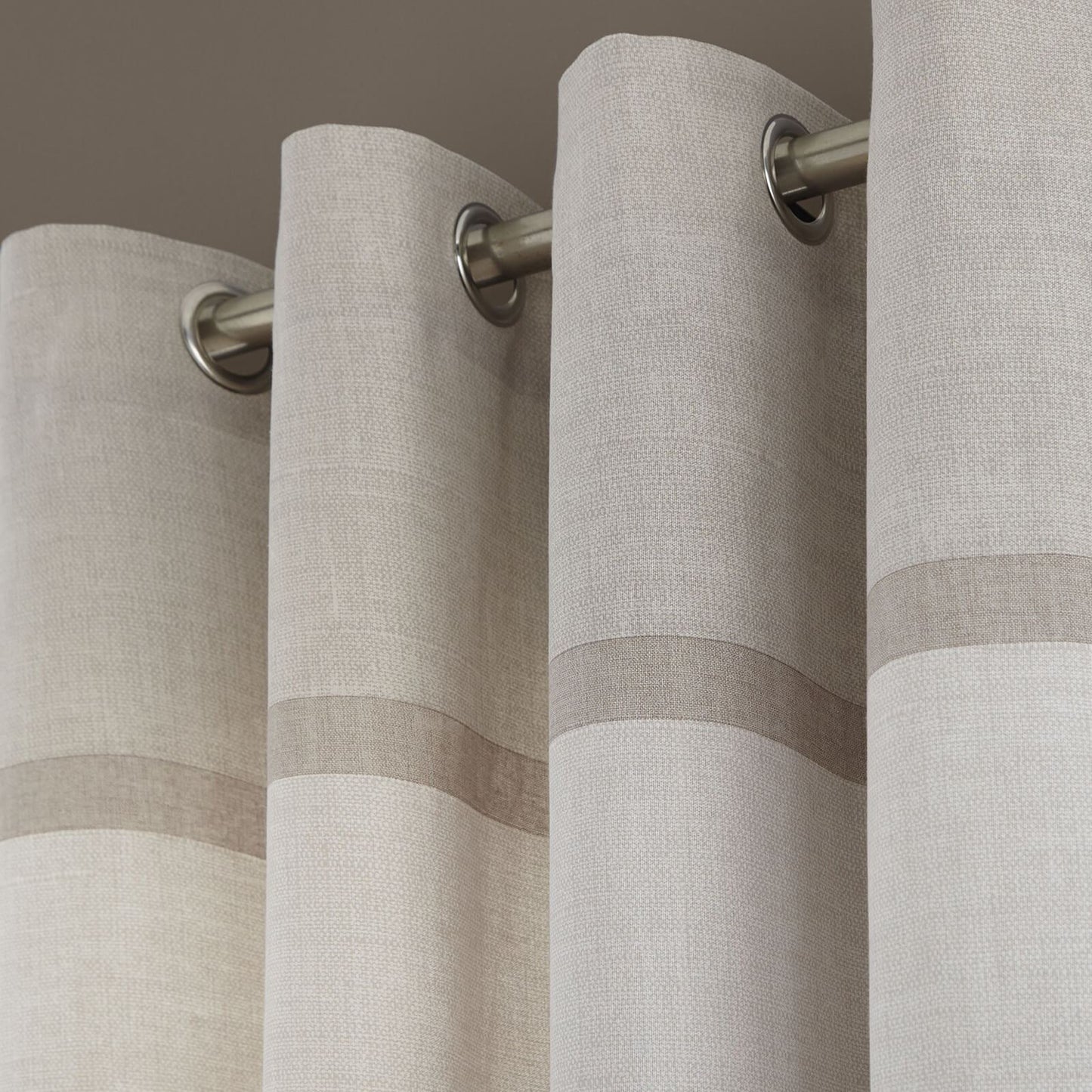 Melville Woven Texture Natural Eyelet Curtains