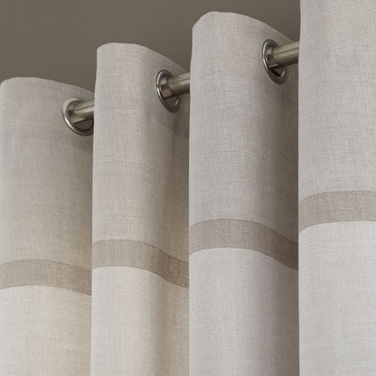 Melville Woven Texture Natural Eyelet Curtains