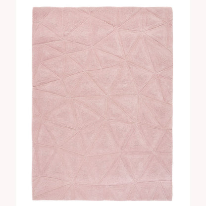 3D Triangles Pink Modern Rugs