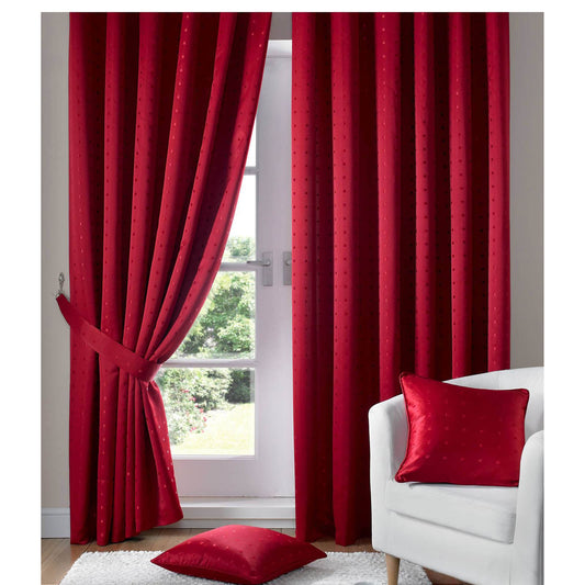 Madison Red Pencil Pleat Curtains