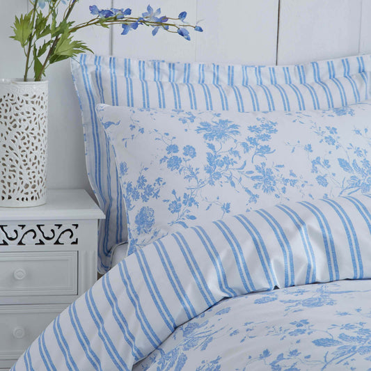 Amelie Blue Housewife Pillowcase Pair