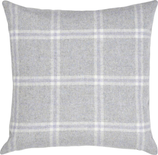 Wool Check Mauve Filled Cushion