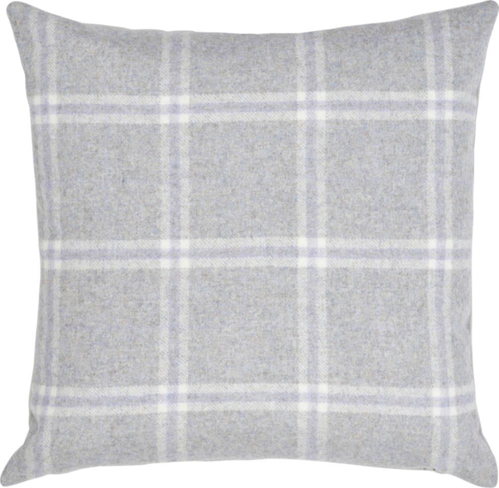 Wool Check Mauve Filled Cushion