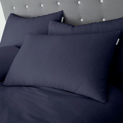 Brushed Cotton Navy Blue Duvet Set