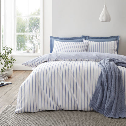Bianca Hampton Stripe Blue Duvet Cover Set