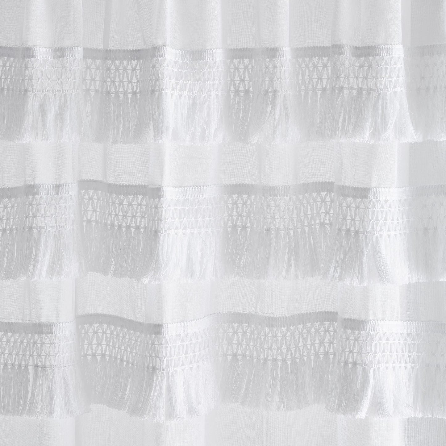 Izmir Tassel White Voile Panel