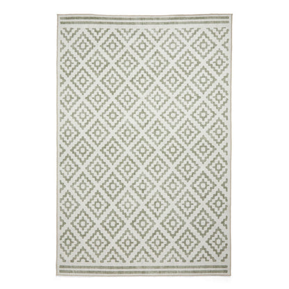 Coral H1058 Green Modern Washable Rug