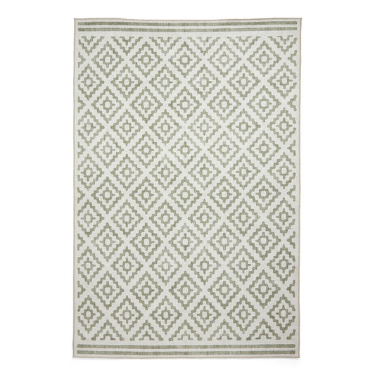 Coral H1058 Green Modern Washable Rug