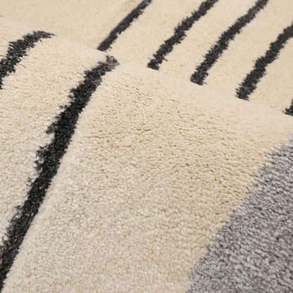 Newport Modern Arcs Grey Semi Plain Rug