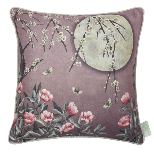 Moonlight Lily Garden Rose Cushion Cover