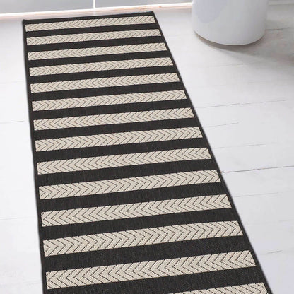 County Stripe Black Rug