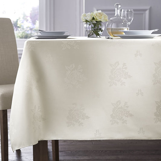 Cezanne Ivory Rose Tablecloths