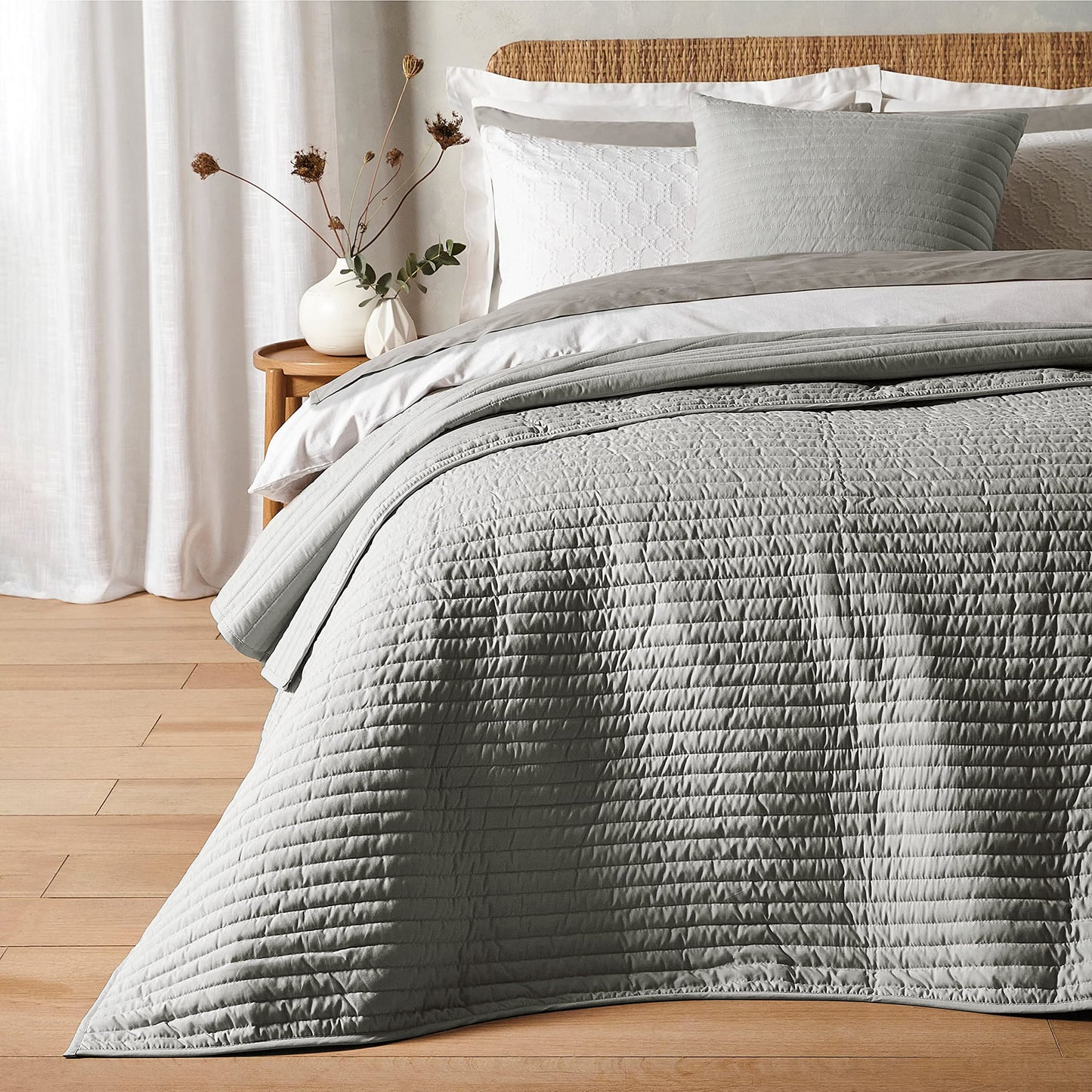 Fine Linens Silver Grey Bedspread