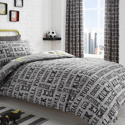Football Sports Grey Duvet Set