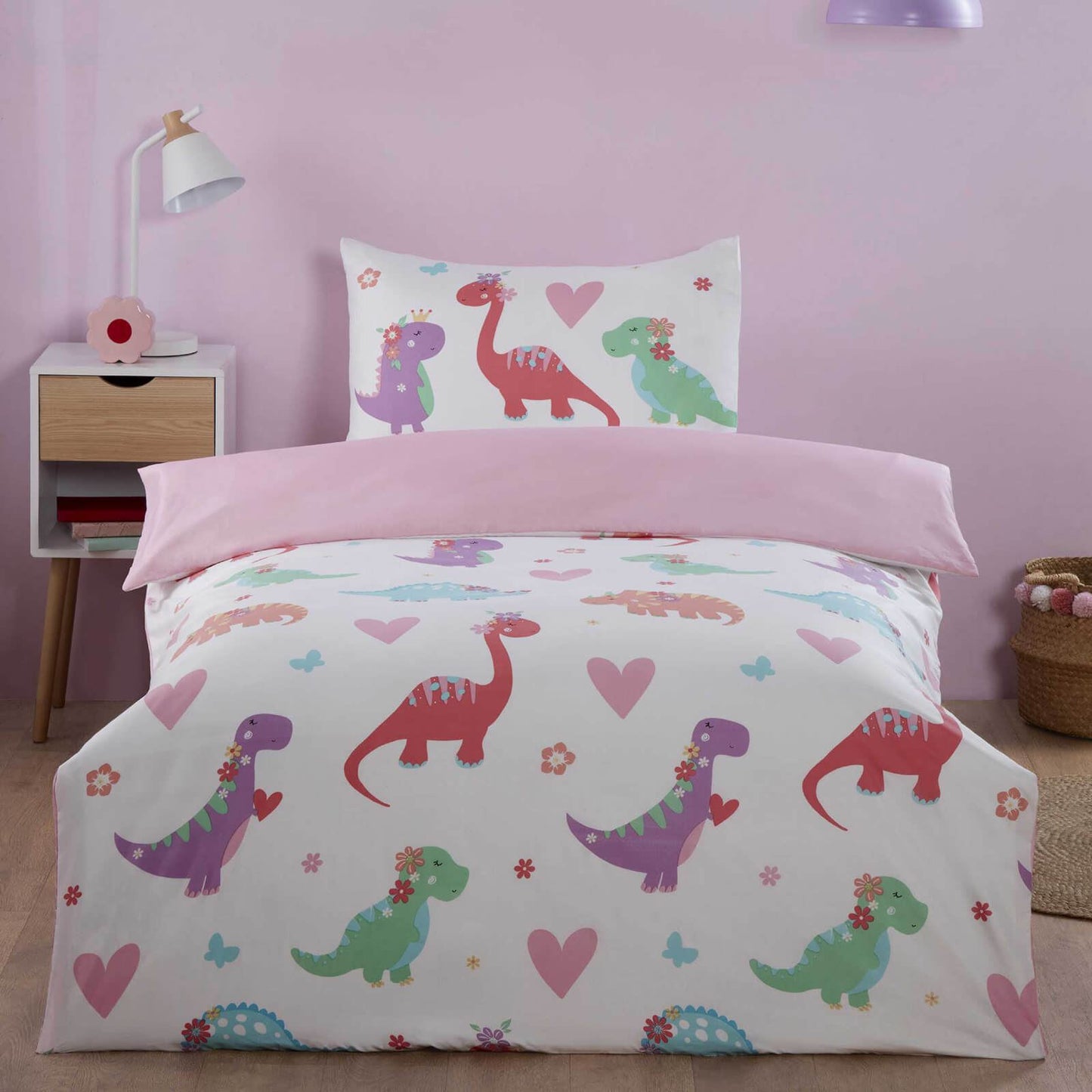 Dino Daisy Multi Micro Fiber Duvet Set