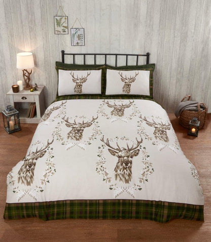 New Angus Stag BC Green Duvet Set