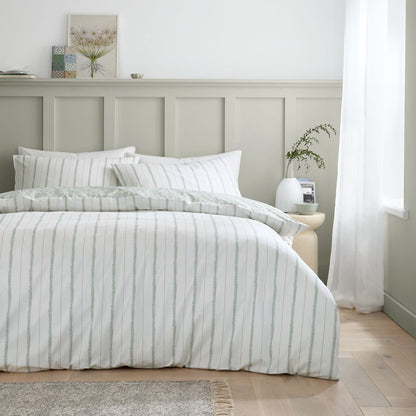Scallop Floral Green Duvet Cover Set