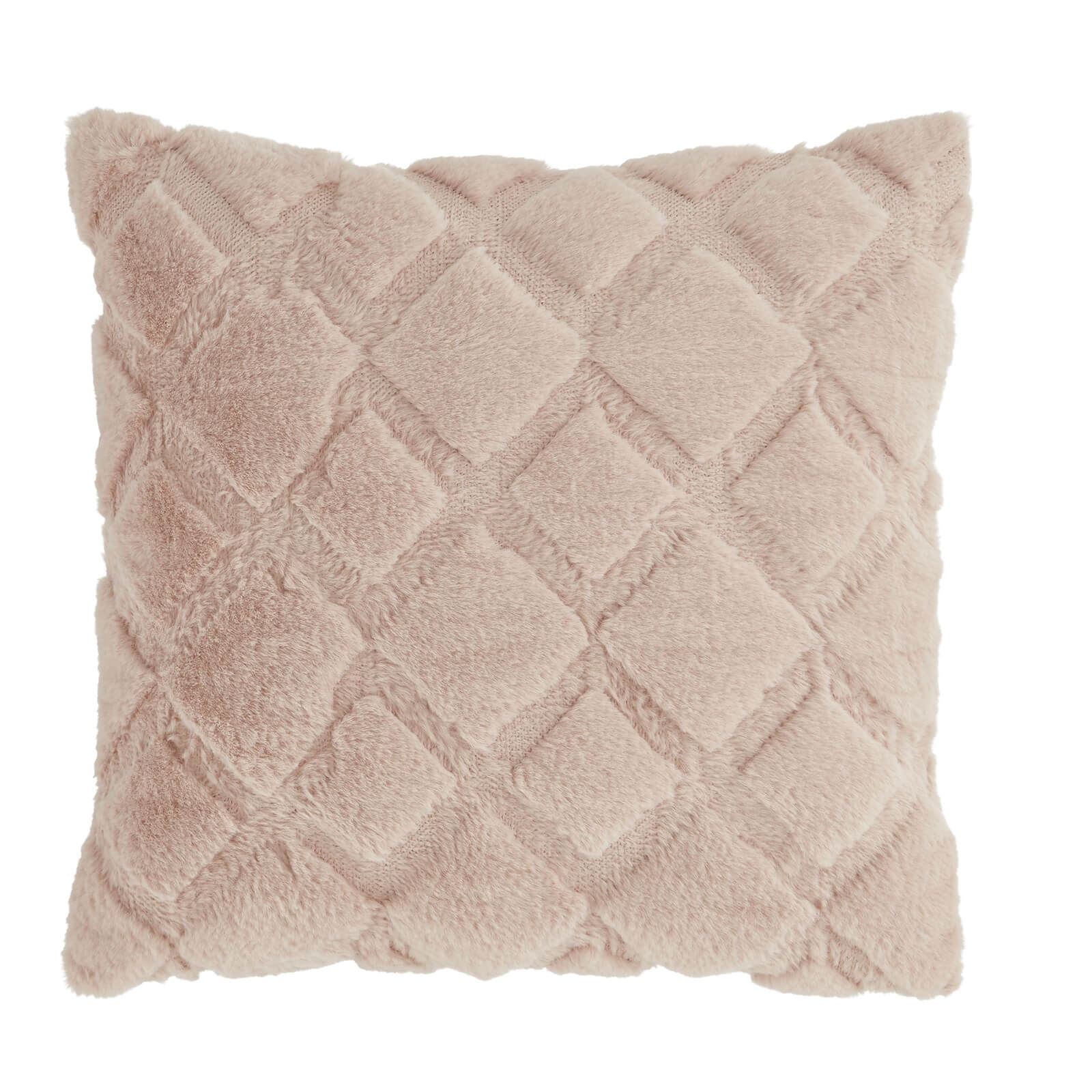 Cosy Diamond Blush Pink Filled Cushion