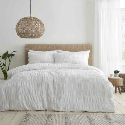 Seersucker White Duvet Set
