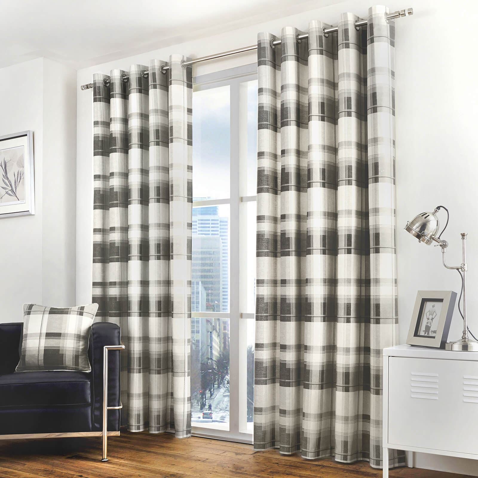 Balmoral Slate Eyelet Curtains