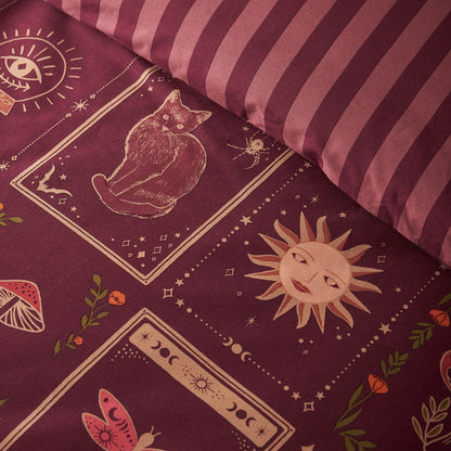Catherine Lansfield Enchanted Witchcraft Reversible Bedding Duvet Cover Set Plum