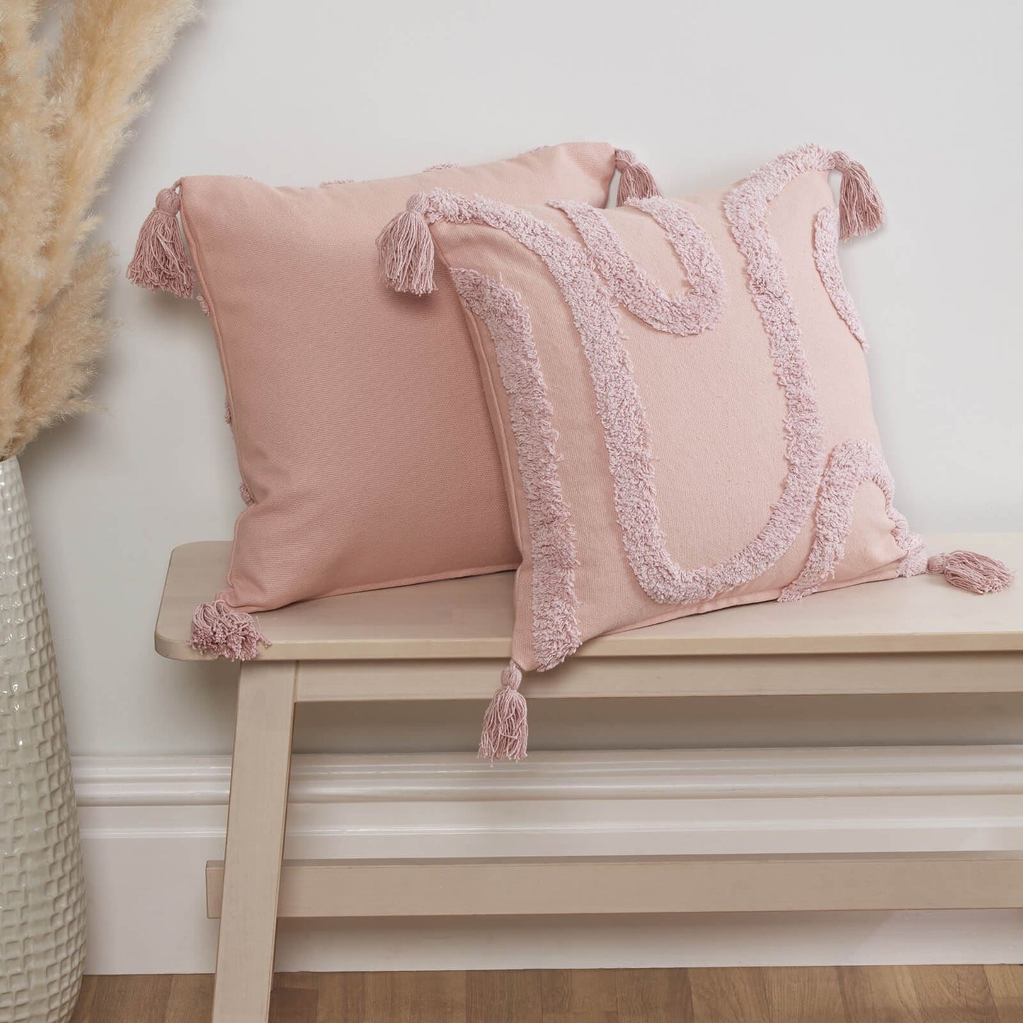 Cabana Tufted Blush Cushion Cover