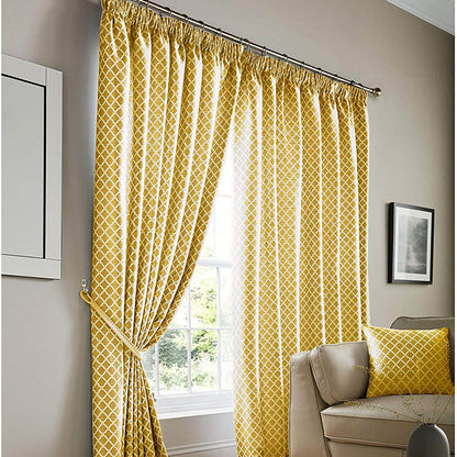 Cotswold Ochre Pencil Pleat Curtains