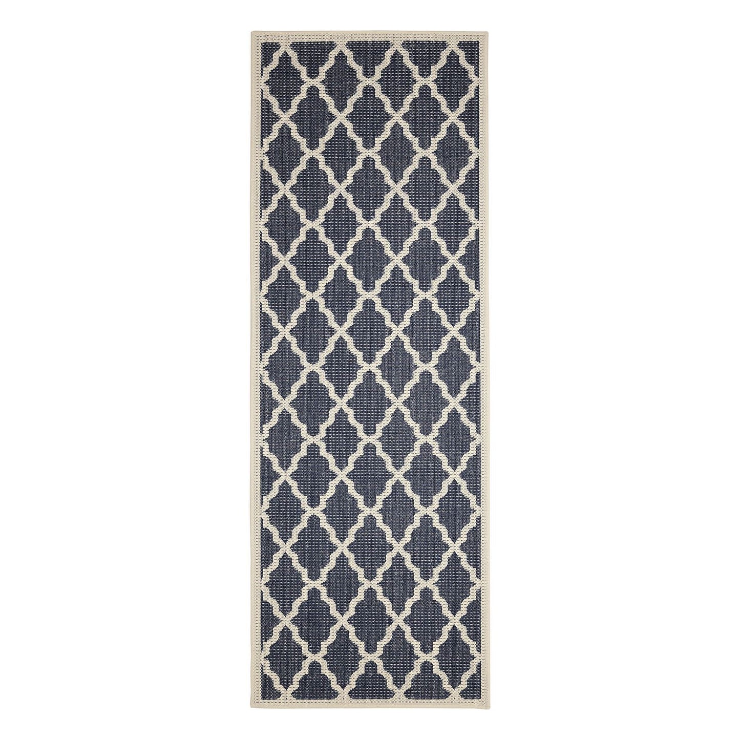 Flatweave Gel Trellis Navy Rug