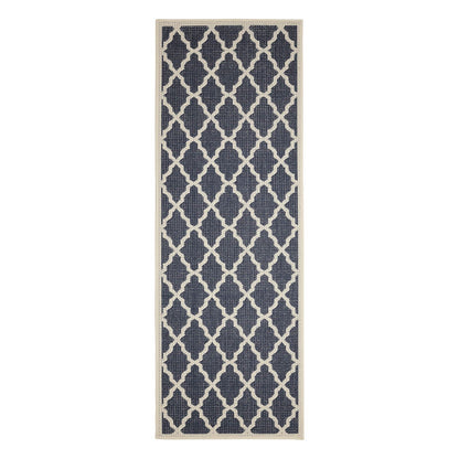 Flatweave Gel Trellis Navy Rug