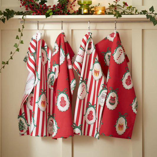 catherine-lansfield-christmas-vintage-stripe-cotton-kitchen-tea-towel-red
