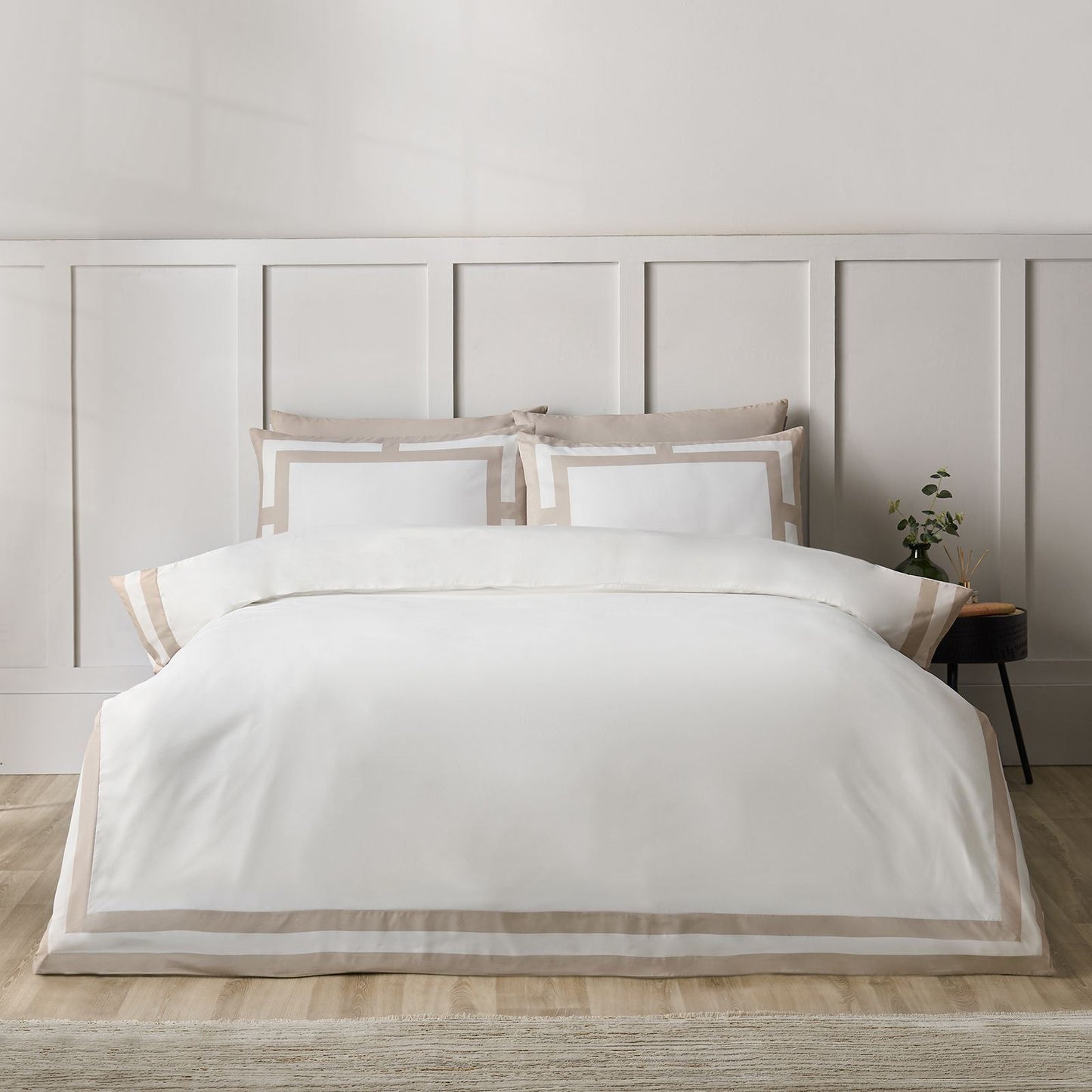 Catherine Lansfield So Soft Mono Panel Natural Duvet Cover Set