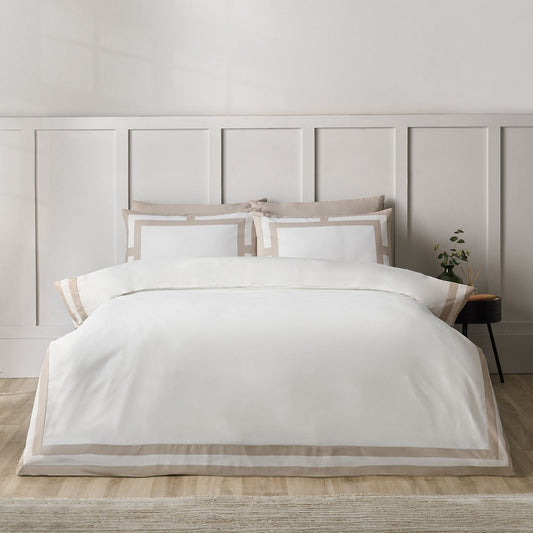 Catherine Lansfield So Soft Mono Panel Natural Duvet Cover Set