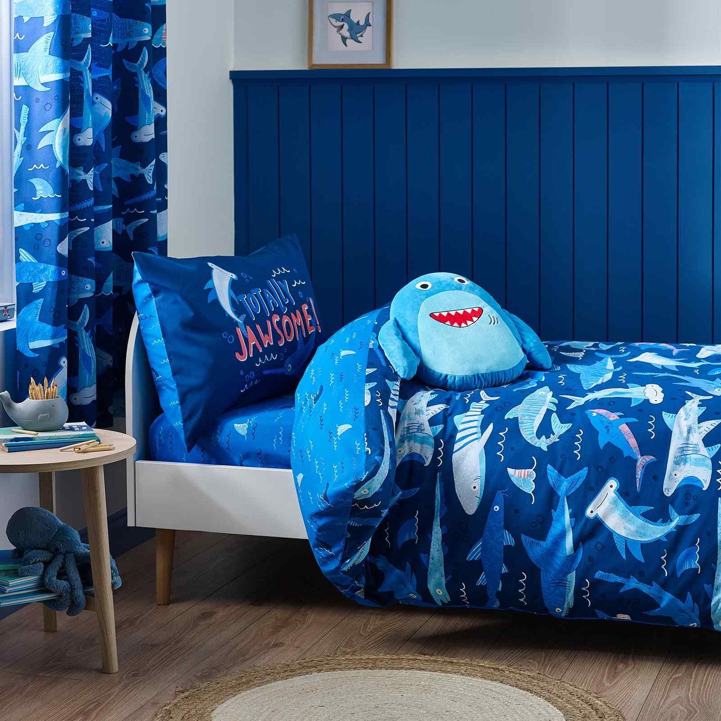 Jawsome Shark Navy Blue Duvet Cover Set