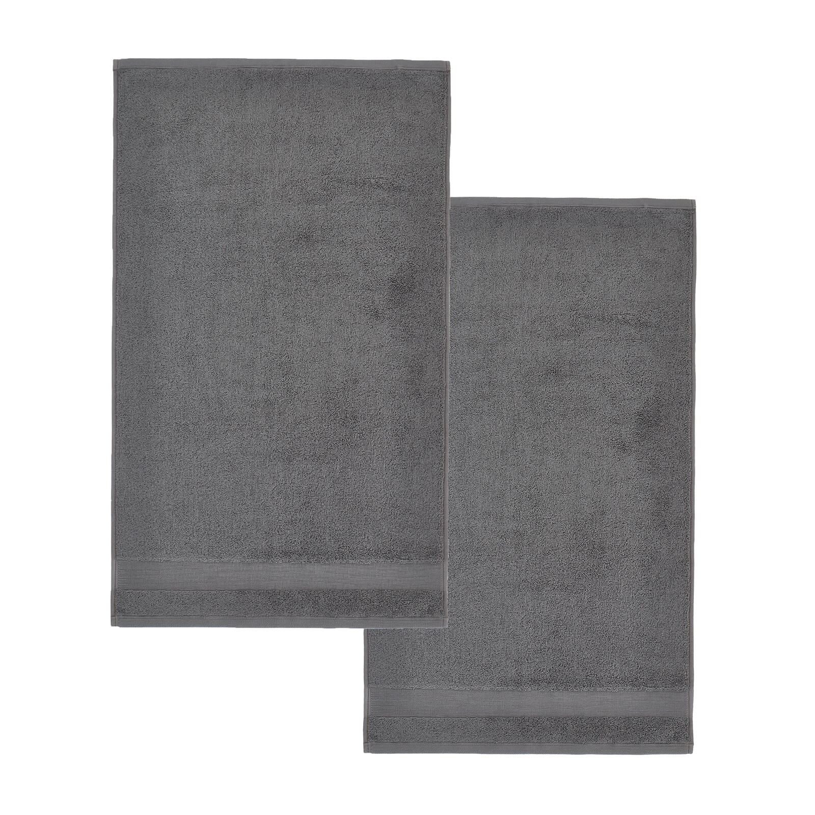 Anti Bacterial 500gsm Charcoal Grey Bath Sheet Pair