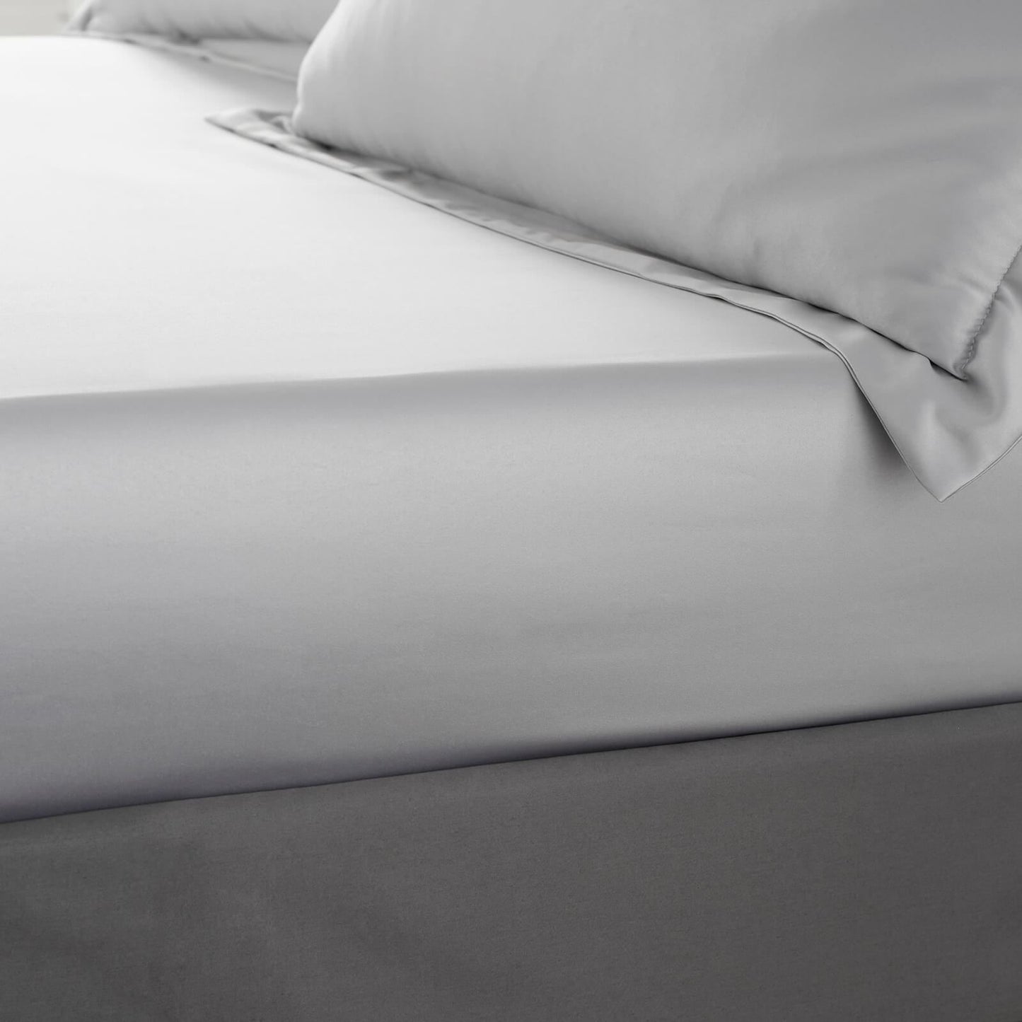 Silky Soft Sateen Silver Fitted Sheet