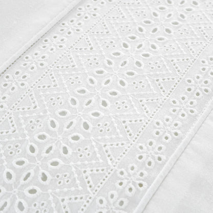 Broderie Anglaise White Duvet Cover Set