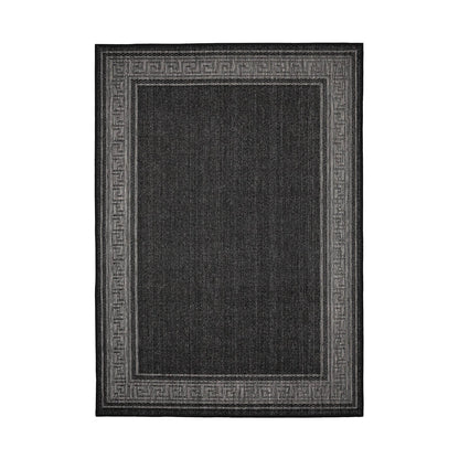 Flatweave Gel Greek Key New Black Rug