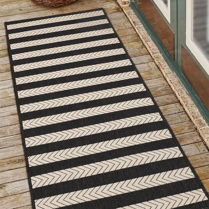 County Stripe Black Rug