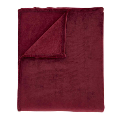Raschel Velvet Touch Red Blanket Throw